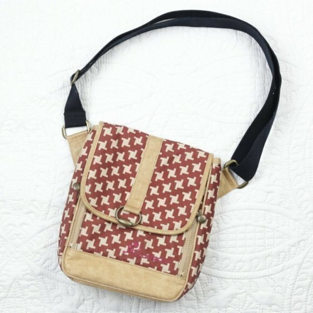 Jumeau Crossbody Bag Purse Vegan Organizer Multi Pockets Zip Adjustable Shoulder